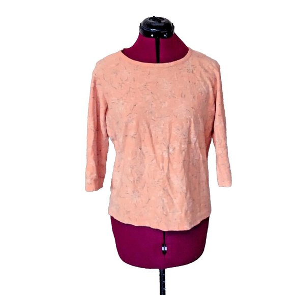 Columbia Top Multicolor Womens Size Large 3/4 Sleeve Knit Floral - Picture 1 of 7